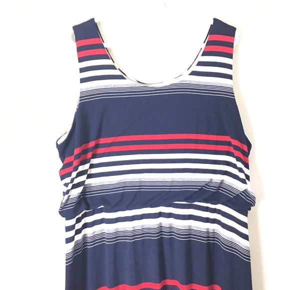 One World Maxi Dress Size 2X Blue/Black/Red/White - Picture 4 of 7